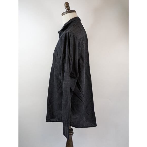 American Rag Mens XL Shirt Button Up Long Sleeve Black White Polka Dot Pearl - Picture 2 of 7